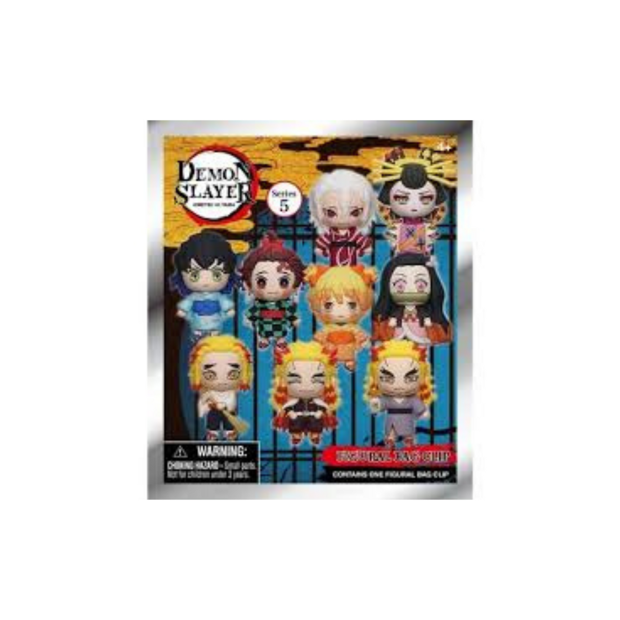 Porte-clés 3D Demon Slayer Series 5 en sachet mystère avec personnages chibi de l’anime Kimetsu no Yaiba.