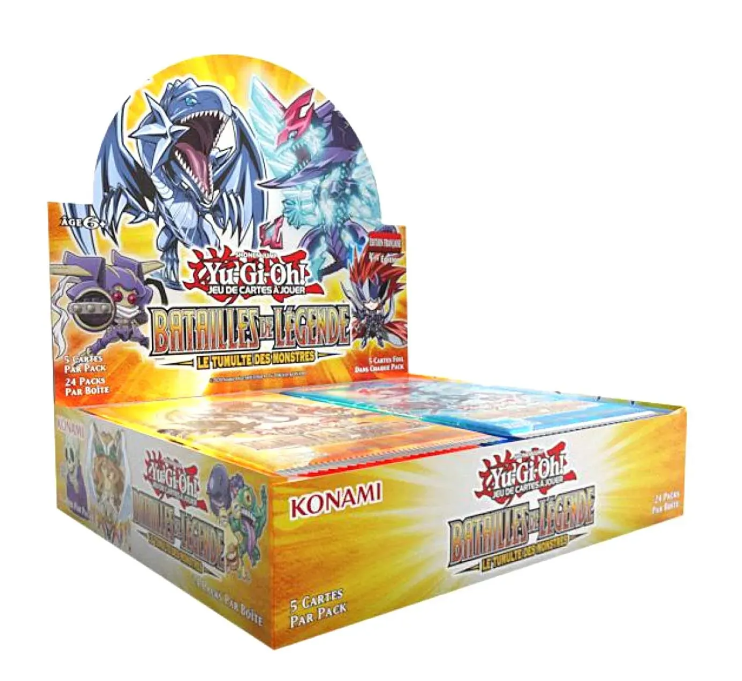 Boîte de boosters Yu-Gi-Oh! Batailles de Légende : Le Tumulte des Monstres – 24 boosters avec cartes brillantes