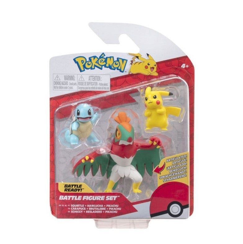 Pokémon Battle Figure Set - Carapuce, Brutalibré et Pikachu