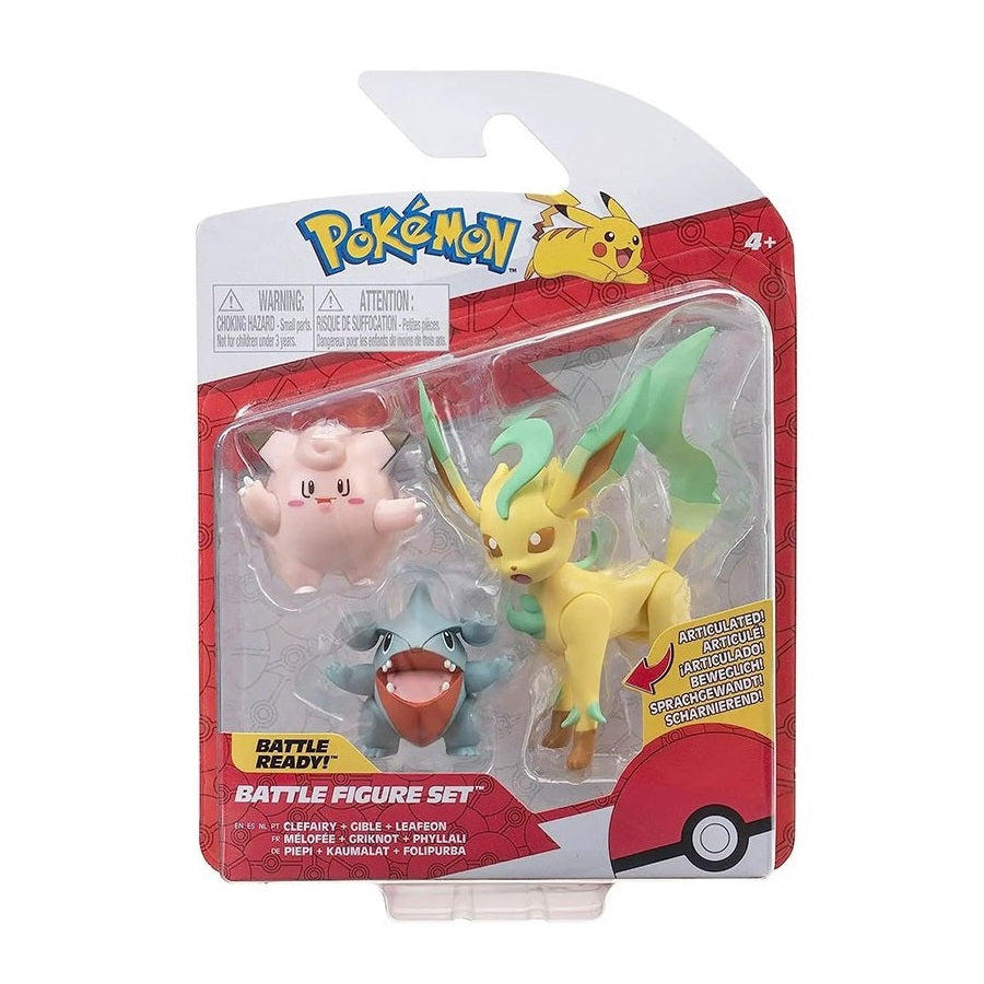 Pokémon Battle Figure Set - Mélofée, Griknot et Phyllali