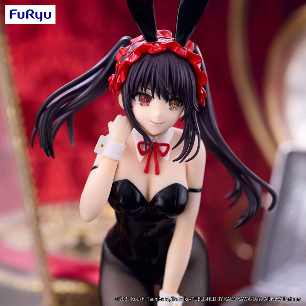 Statuette Kurumi Tokisaki 29 cm BiCute Bunnies Black Ver., figurine bunny en résille noire de Date A Live.