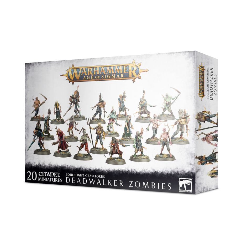 Boîte Deadwalker Zombies Warhammer Age of Sigmar avec 20 figurines de zombies des Soulblight Gravelords