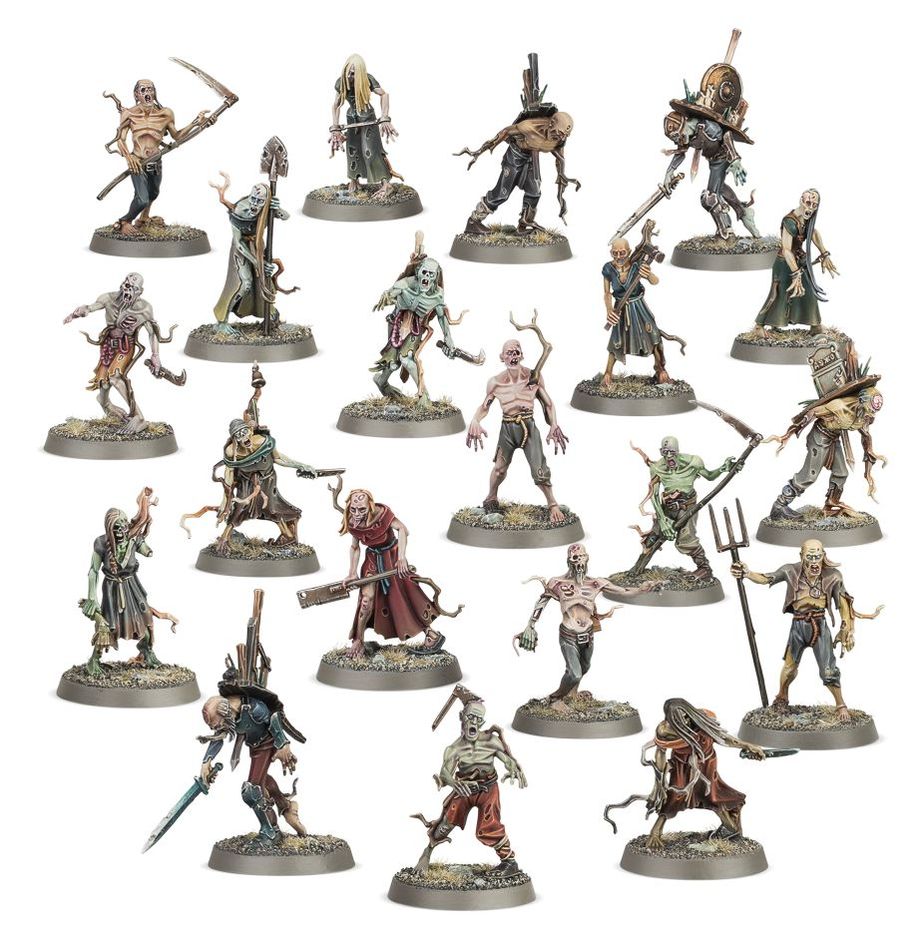 Boîte Deadwalker Zombies Warhammer Age of Sigmar avec 20 figurines de zombies des Soulblight Gravelords