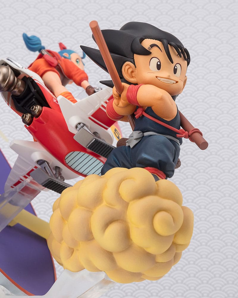 Figurine Figuarts ZERO Goku et Bulma – Dragon Ball – PVC – Moto et Nuage Magique – Version enfance