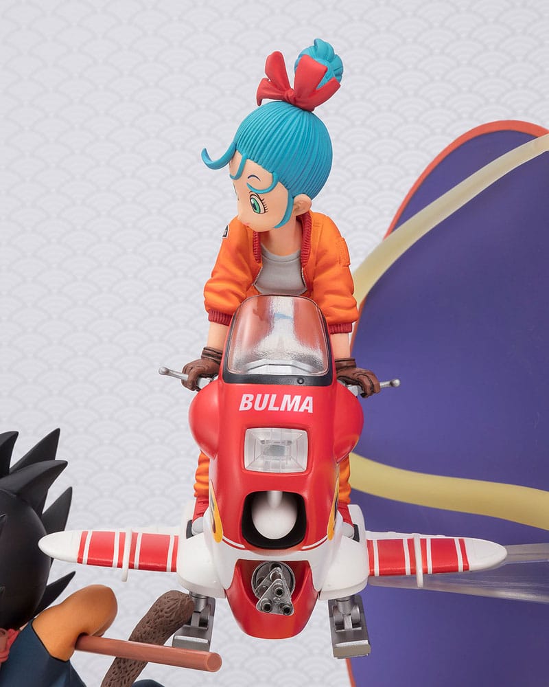 Figurine Figuarts ZERO Goku et Bulma – Dragon Ball – PVC – Moto et Nuage Magique – Version enfance
