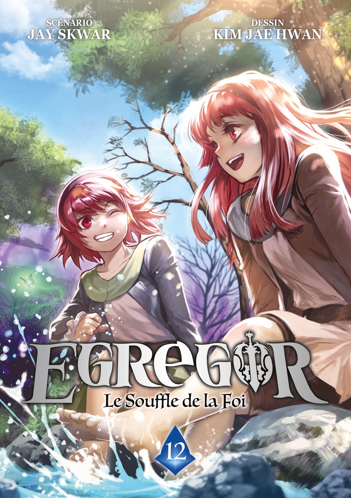 manga Egregor – Le Souffle de la Foi, mettant en scène un jeune héros déterminé entouré de mystérieux ennemis au design sombre et fantastique.