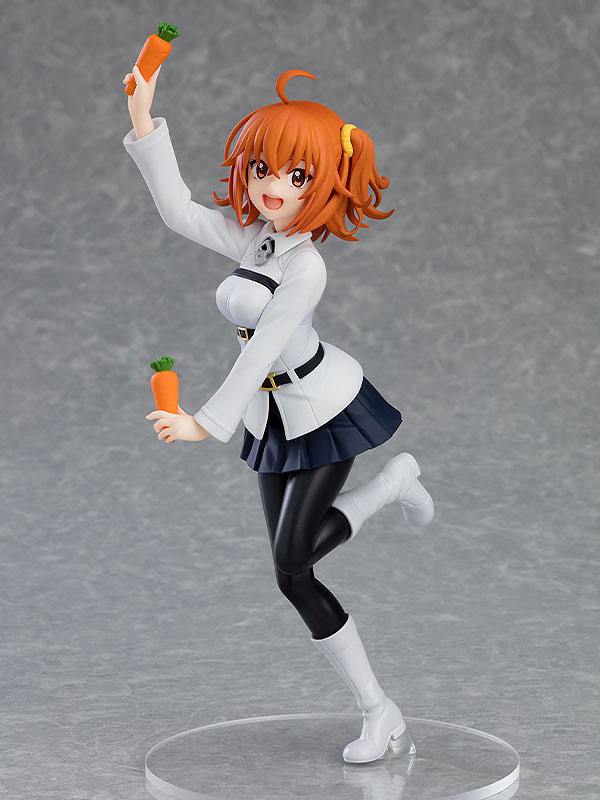 Figurine Pop Up Parade de Ritsuka Fujimaru (Fate/Grand Carnival) en tenue de Master, brandissant des carottes dans une pose joyeuse et dynamique.