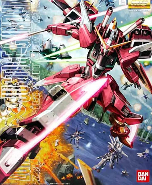 Gunpla Gundam Infinite Justice MG 1 100 avec armement complet et ailes déployées