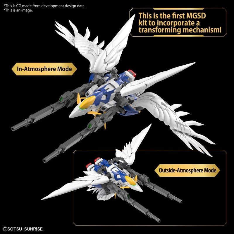 Gunpla MGSD Wing Gundam Zero EW – modèle super deformed avec ailes blanches, armement complet et design détaillé inspiré de Endless Waltz