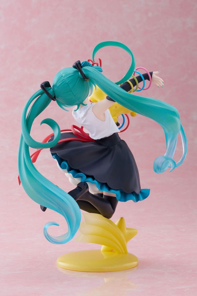 Statuette PVC Hatsune Miku x Rody Thank You Ver. AMP+ 20 cm, pose dynamique sur étoile filante