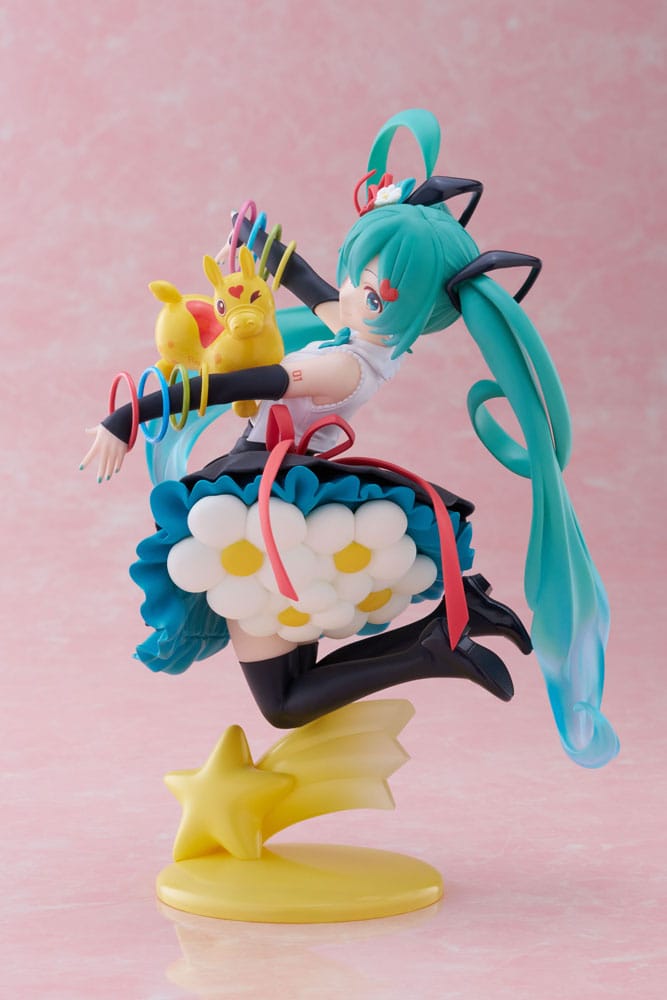 Statuette PVC Hatsune Miku x Rody Thank You Ver. AMP+ 20 cm, pose dynamique sur étoile filante