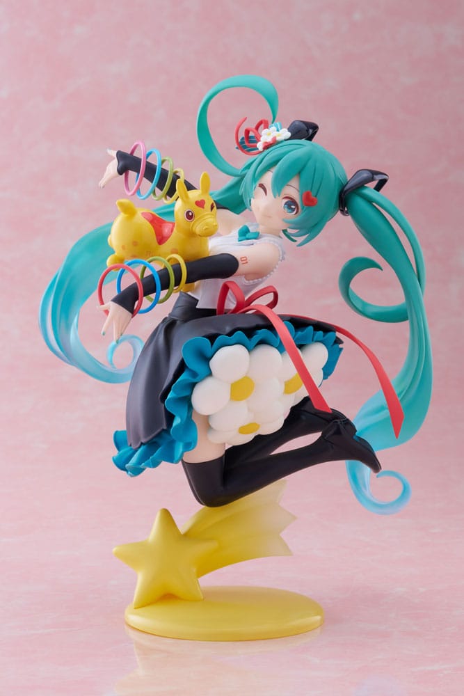 Statuette PVC Hatsune Miku x Rody Thank You Ver. AMP+ 20 cm, pose dynamique sur étoile filante