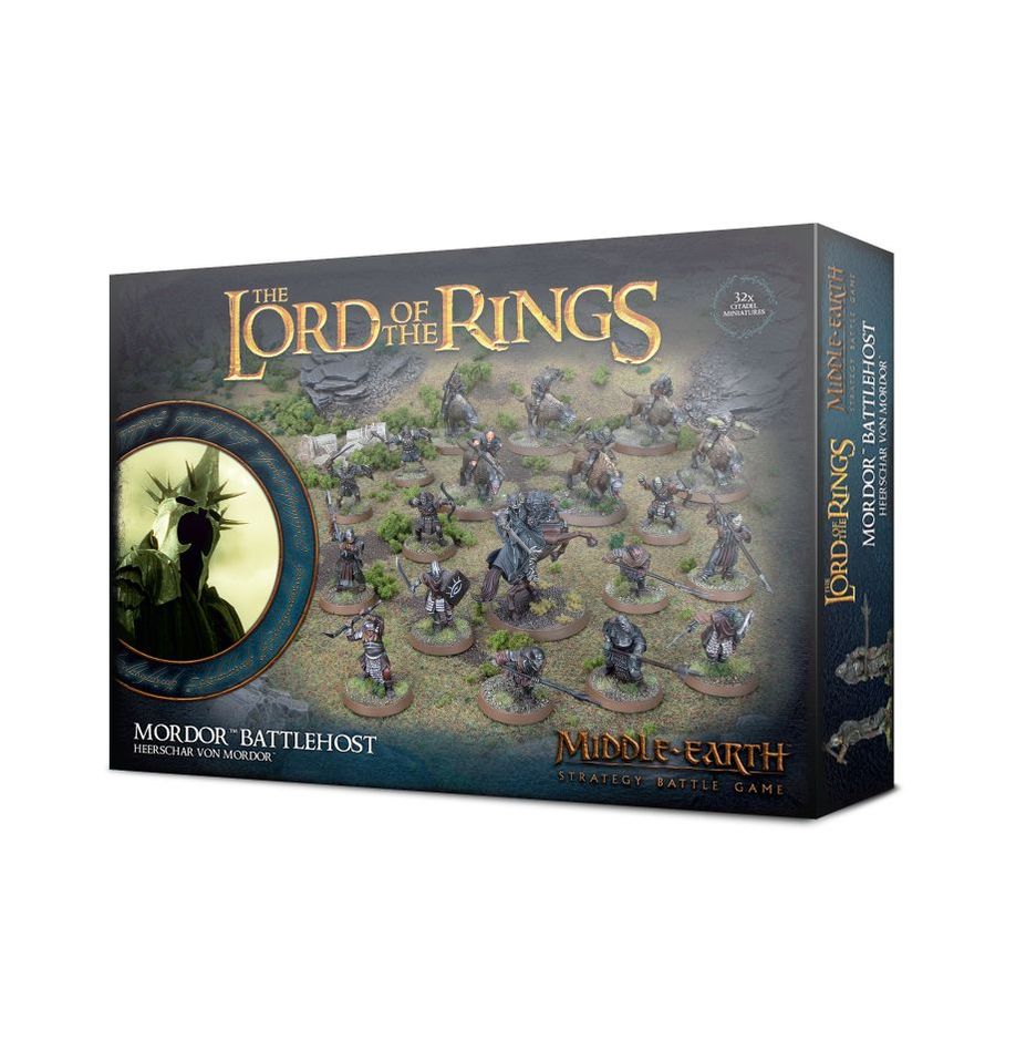 Boîte Middle-earth Strategy Battle Game Mordor Battlehost avec orques, troll, Uruk-hai et Roi-Sorcier