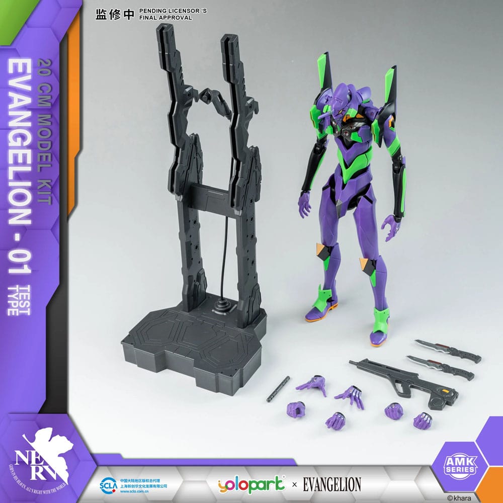 Model Kit EVA-01 Test Type – Figurine articulée Evangelion 20 cm par AMK Series