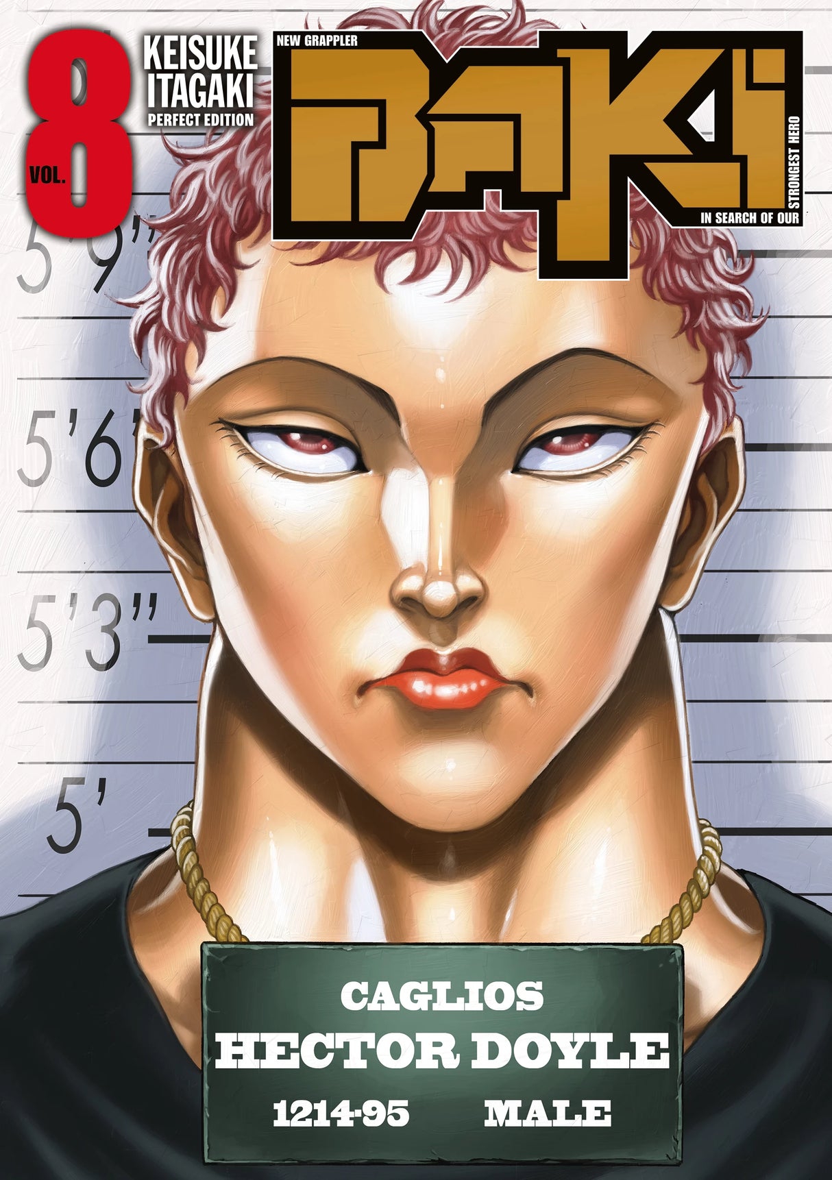 manga New Grappler Baki Perfect Edition tome 8 avec Hector Doyle en mode mugshot, manga de Keisuke Itagaki