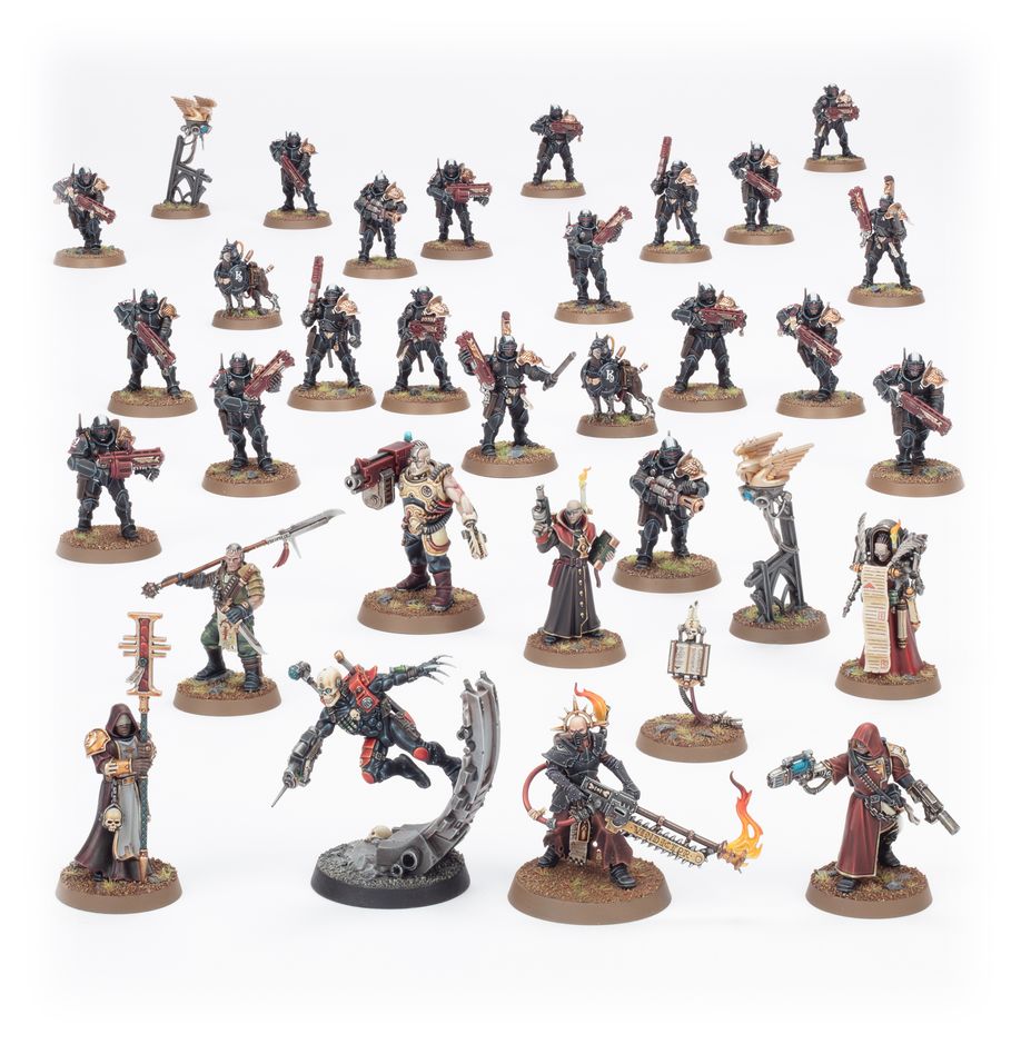 Boîte Warhammer 40,000 Combat Patrol Imperial Agents avec 33 figurines variées issues de l’Inquisition, l’Ecclésiarchie et les forces impériales