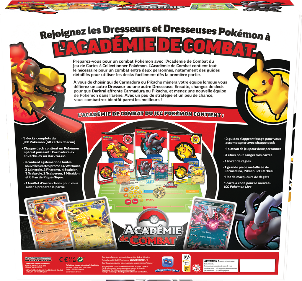 Coffret Pokémon Académie de Combat V3 – Jeu d’apprentissage avec 3 decks complets et accessoires