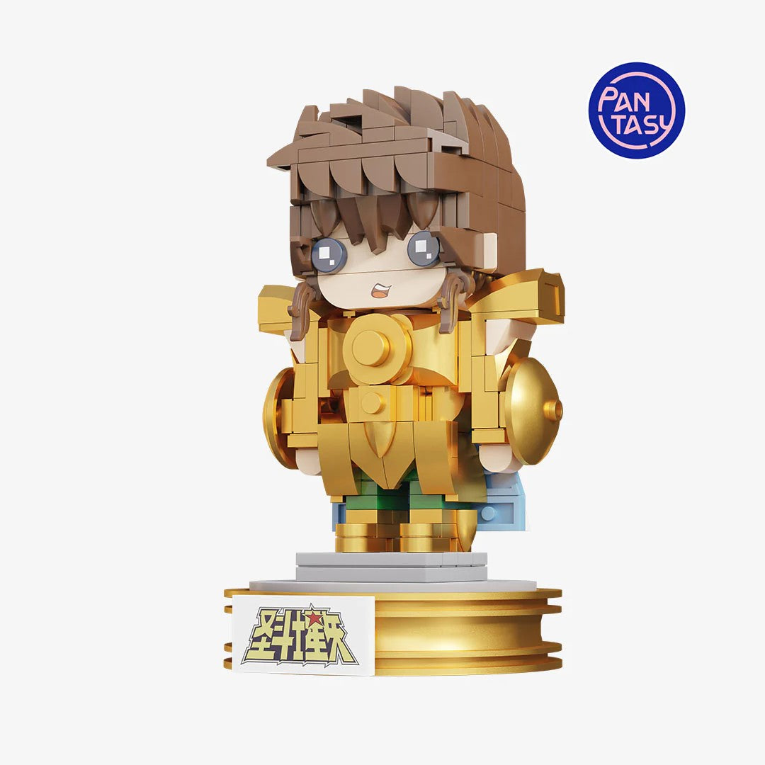 Pantasy Mini Gold Libra – Figurine à construire de Dohko de la Balance version chibi, armure dorée et base collector Saint Seiya