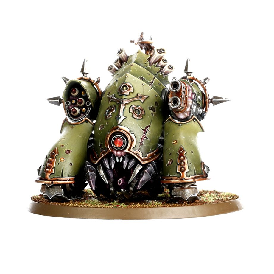 Figurine Warhammer 40,000 : Death Guard Semi-chenillé Méphitique (Myphitic Blight-Hauler), véhicule démoniaque corrompu de Nurgle.