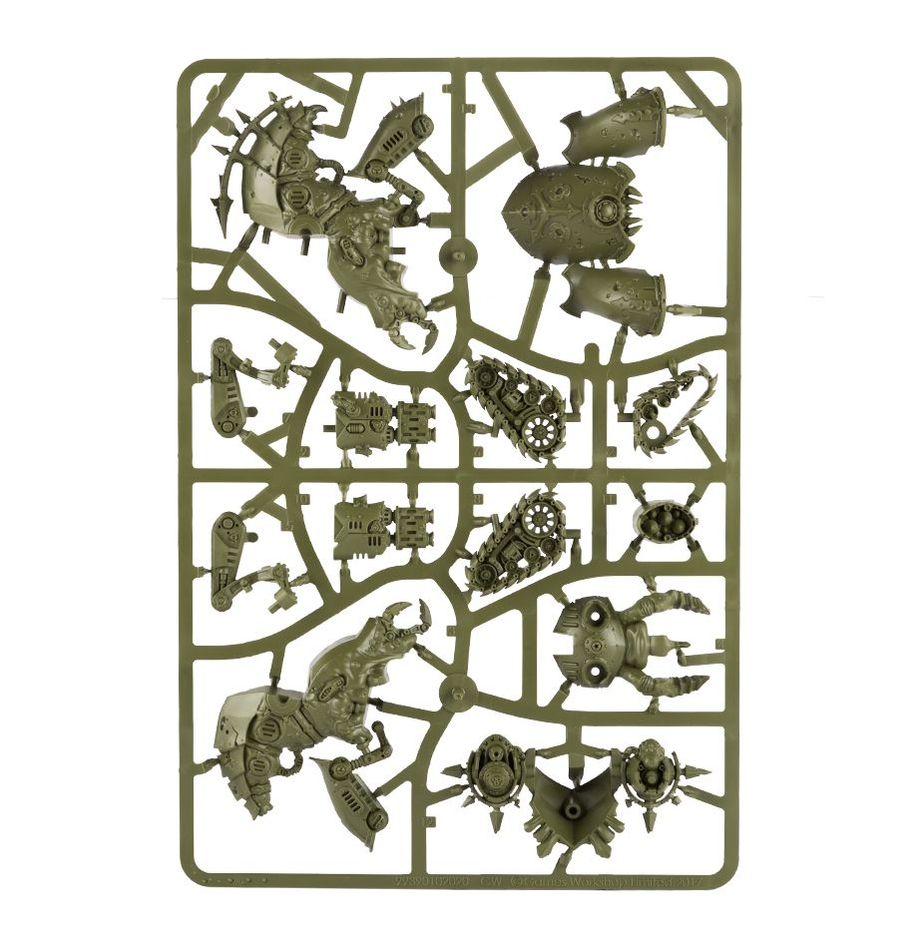 Figurine Warhammer 40,000 : Death Guard Semi-chenillé Méphitique (Myphitic Blight-Hauler), véhicule démoniaque corrompu de Nurgle.