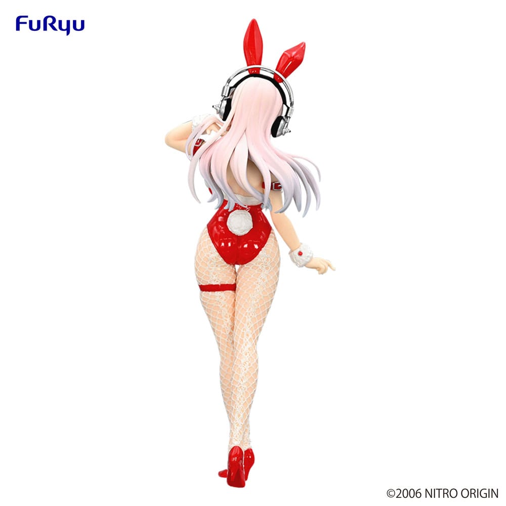 Figurine PVC de Super Sonico en tenue de bunny rouge, version BiCute Bunnies Red Color Ver., environ 30 cm de haut.