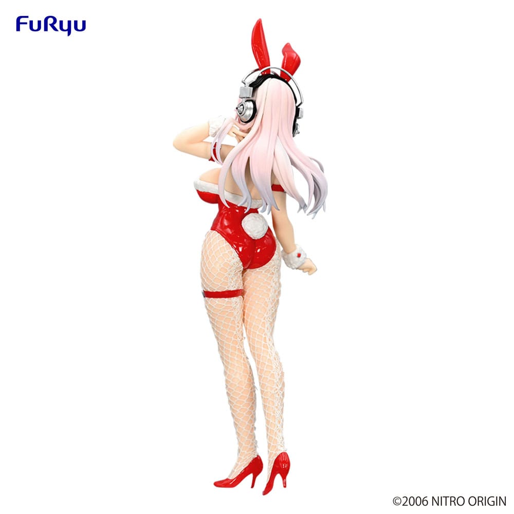 Figurine PVC de Super Sonico en tenue de bunny rouge, version BiCute Bunnies Red Color Ver., environ 30 cm de haut.
