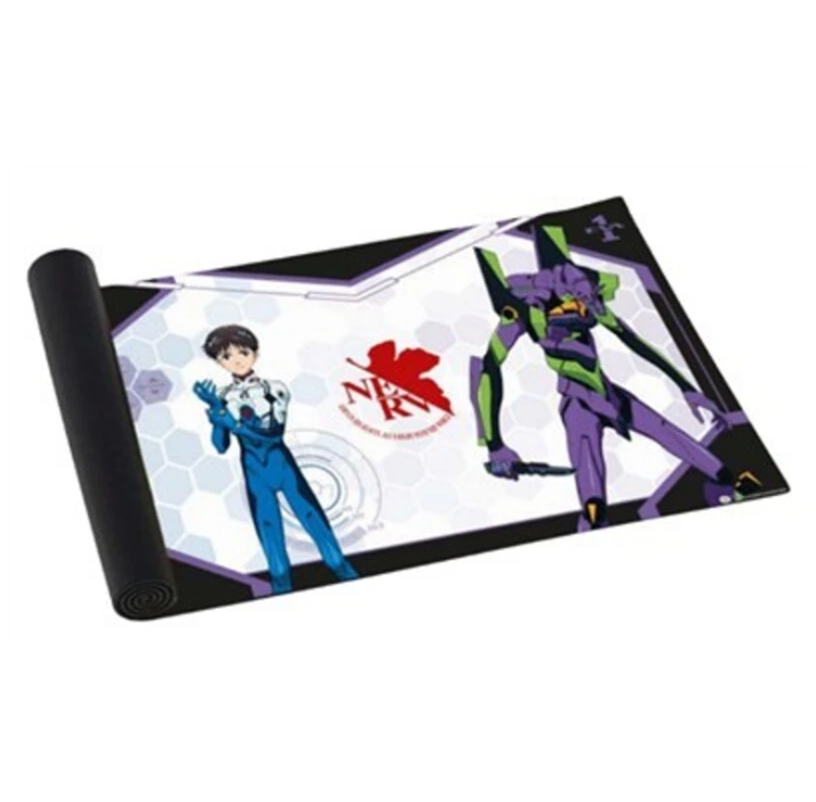 Tapis de jeu Evangelion avec Shinji Ikari et EVA-01 – surface lisse et base antidérapante.