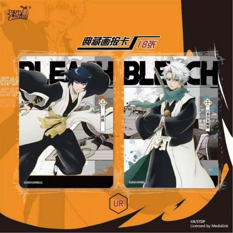 Booster de cartes Bleach – Thousand-Year Blood War illustré avec Ichigo Kurosaki sur fond orange et noir, issu de la gamme Cartes Bleach.