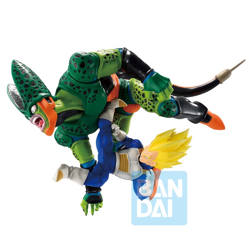 Figurine Dragon Ball Z Ichibansho Dragon History II : Vegeta Super Saiyan contre Cell, version Bandai officielle.