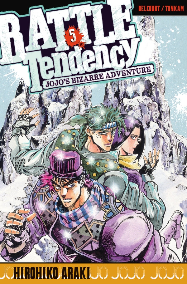 manga JoJo’s Bizarre Adventure – Battle Tendency, mettant en scène Joseph Joestar dans un style dynamique et coloré, typique de l’univers d’Hirohiko Araki.