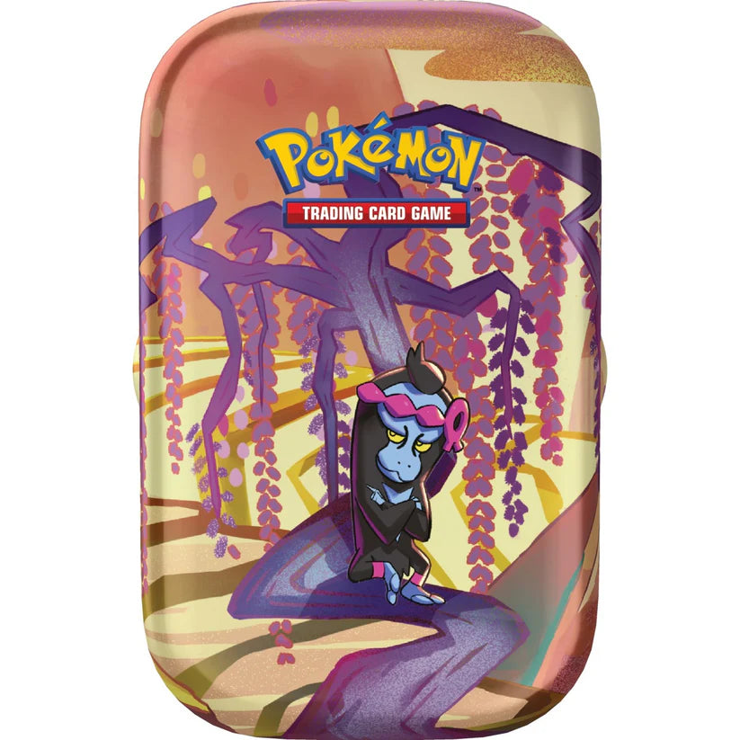 Mini Tin Pokébox Pokémon Fable Nébuleuse – modèle Dusknoir et Verpom, contenant 2 boosters, 1 pièce et 1 carte illustrée, parmi 5 designs à collectionner.