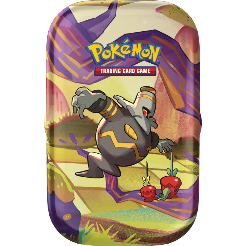 Mini Tin Pokébox Pokémon Fable Nébuleuse – modèle Dusknoir et Verpom, contenant 2 boosters, 1 pièce et 1 carte illustrée, parmi 5 designs à collectionner.