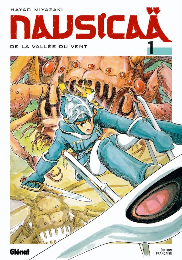 Couverture du manga "Nausicaä de la Vallée du Vent" tome 1 par Hayao Miyazaki, édition française Glénat.
