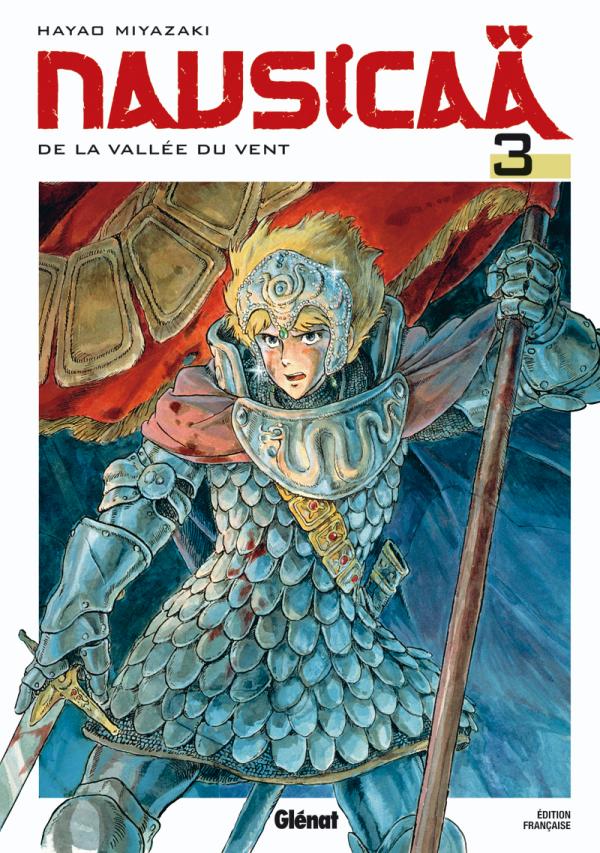 Couverture du manga "Nausicaä de la Vallée du Vent" tome 3 par Hayao Miyazaki, édition française Glénat.
