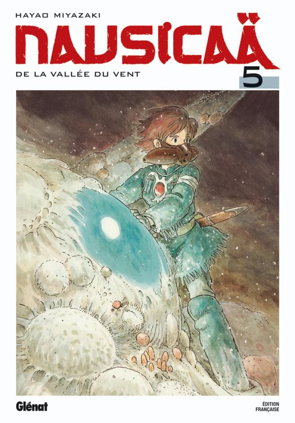 Couverture du manga "Nausicaä de la Vallée du Vent" tome 5 par Hayao Miyazaki, édition française Glénat.