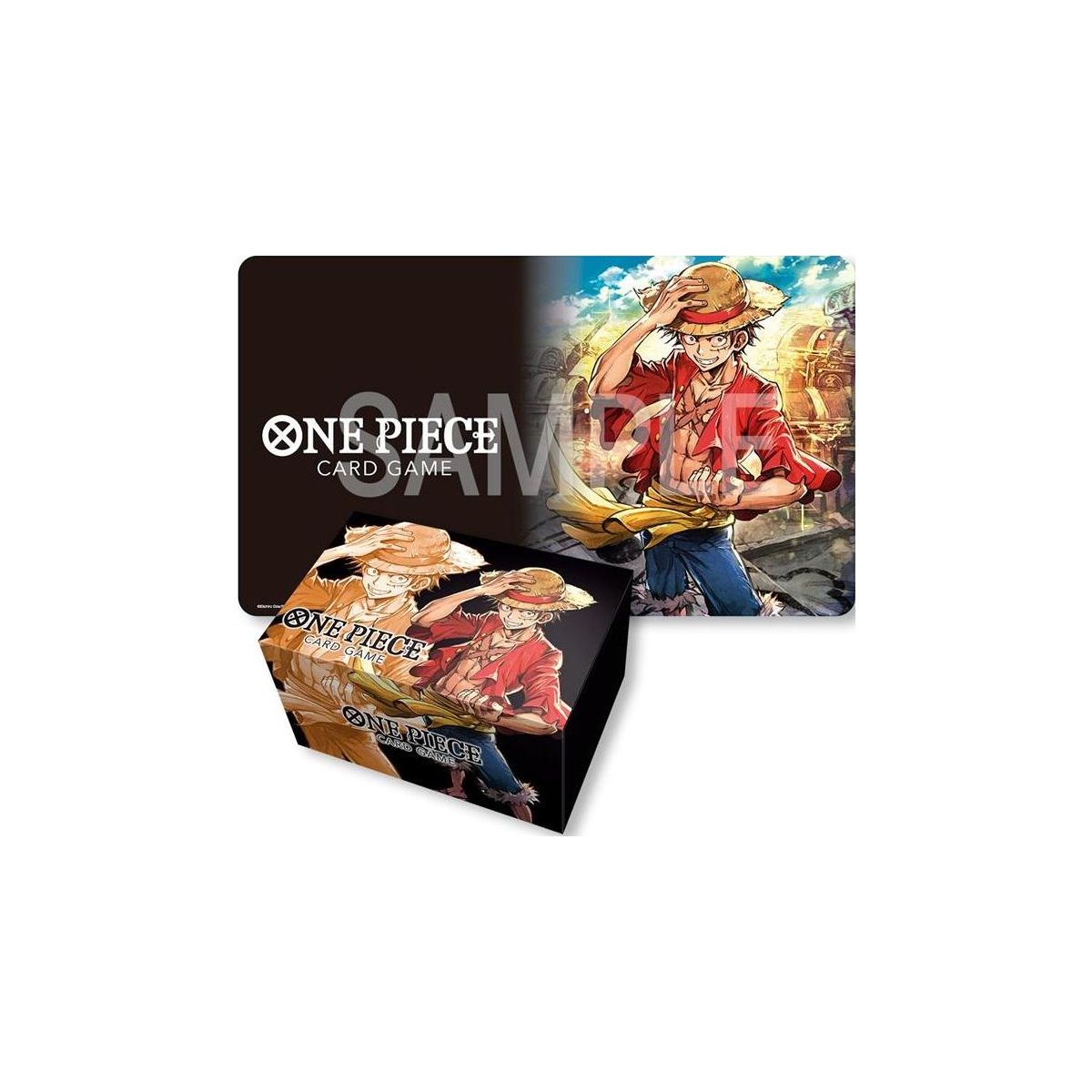 One Piece Card Game – Set officiel avec tapis de jeu et deck box Monkey D. Luffy