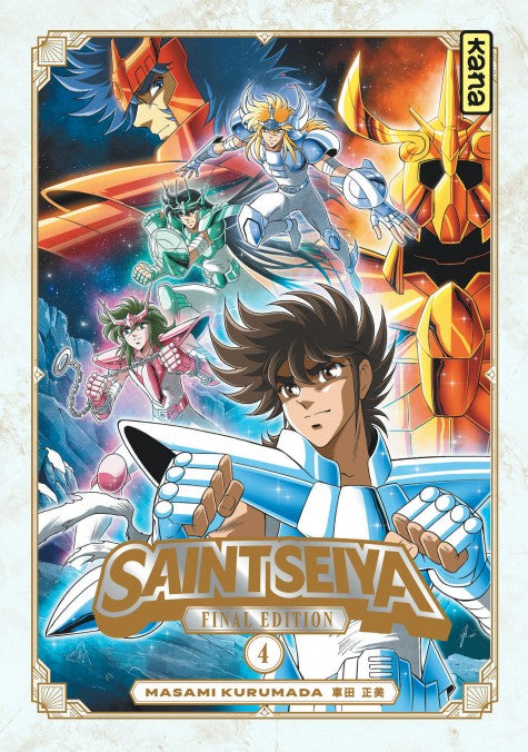 manga Saint Seiya Final Edition Tome 4 avec Seiya et les Chevaliers de Bronze en armure.