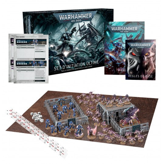 Set d’Initiation Ultime Warhammer 40,000 en français avec figurines, décors, règles de base et manuel