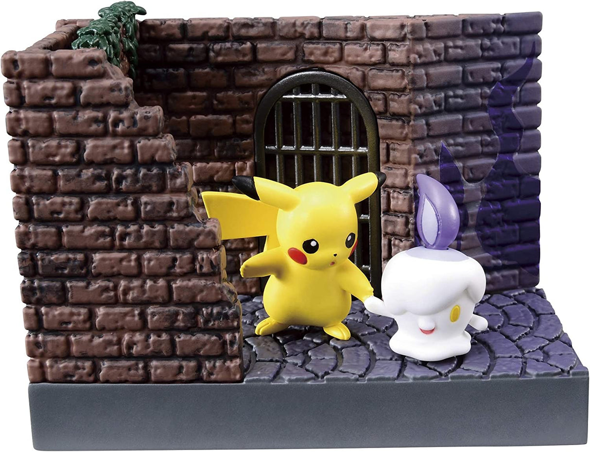 Pokemon City Back Alley At Night Pikachu & Funécire- Re-Ment