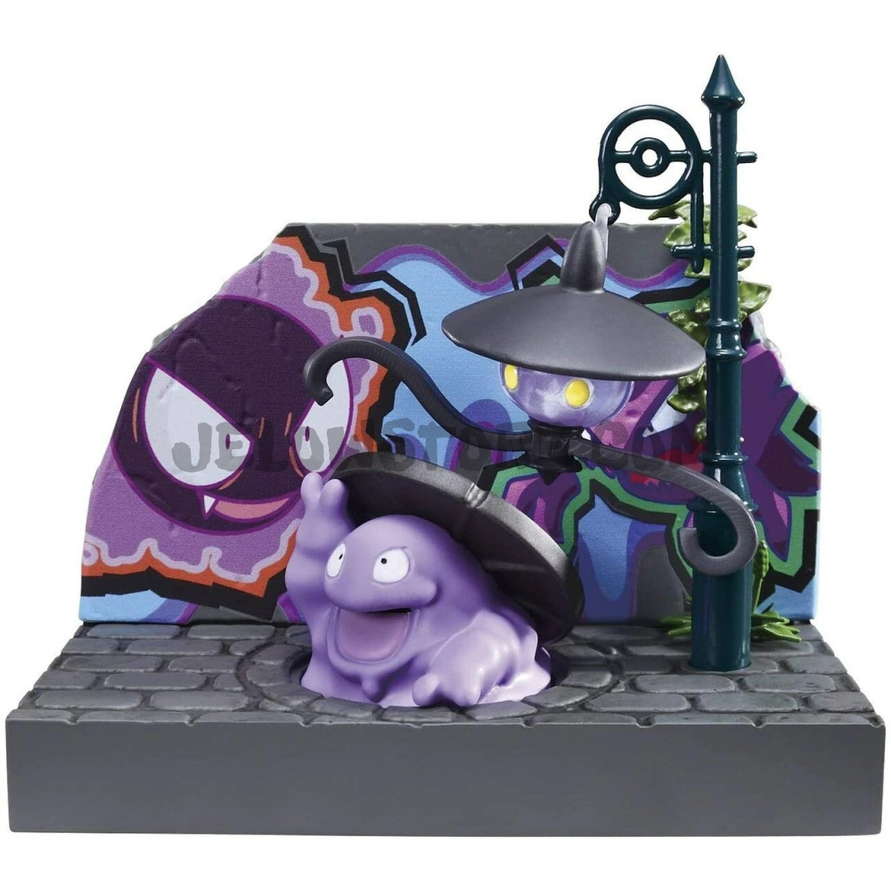 Pokemon City Back Alley At Night Tadmorv & Melancolux - Re-Ment