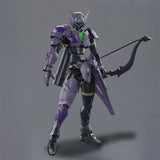 Maquette 30 Minutes Fantasy 30MF Rosan Archer en armure violette et noire, tenant un arc avec carquois dans le dos sur fond blanc.