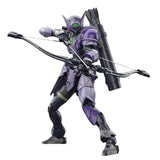Maquette 30 Minutes Fantasy 30MF Rosan Archer en armure violette et noire, tenant un arc avec carquois dans le dos sur fond blanc.