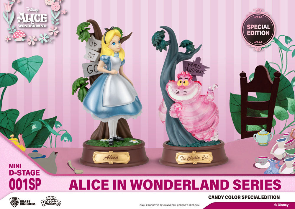 Alice au pays des merveilles pack 2 statuettes Mini Diorama Stage Candy Color Special Edition