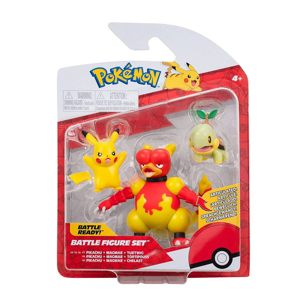 Pokémon Battle Figure Set - Pikachu, Magmar et Toripouss