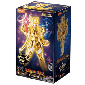 Figurine Blokees Saint Seiya Champion Class Milo du Scorpion avec armure dorée et pose de combat