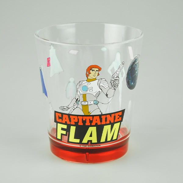 Verre plastique Capitaine Flam Curtis Newton illustration buste rétro