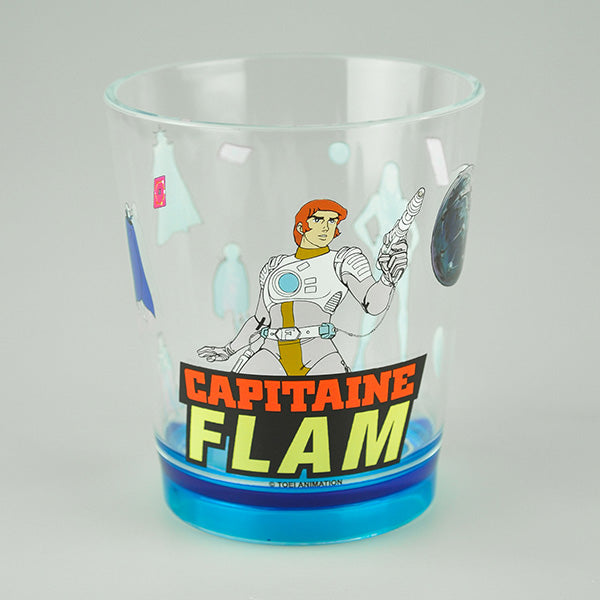 Verre plastique Capitaine Flam Curtis Newton illustration buste rétro