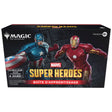 Boîte d’apprentissage Magic: The Gathering Marvel Super Heroes en français avec Captain America et Iron Man sur le coffret.