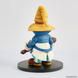 Statuette Final Fantasy IX Adorable Arts Bibi Ornitier, mage noir chibi avec chapeau jaune, manteau bleu et socle rond noir.