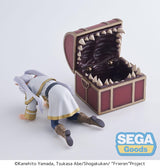 Figurine Frieren In Mimic SEGA Goods représentant Frieren coincée dans un coffre Mimic scène culte de Frieren Beyond Journey’s End